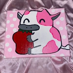 Strawberry cow painting  🍓 🐮